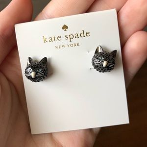 🎉HP🎉 RARE Kate Spade Out of the Bag Cat Earrings